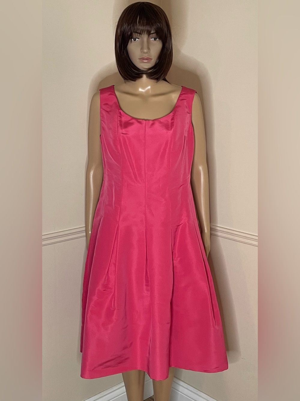 ✨EUC✨ Oscar de la Renta Pink Silk Sleeveless Scoopneck Tent Dress